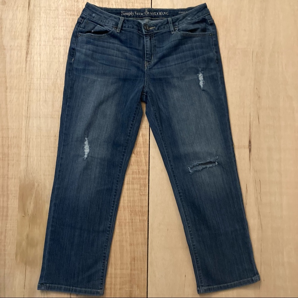 SIMPLY VERA WANG 👖 Relaxed Boyfriend Distressed Jeans